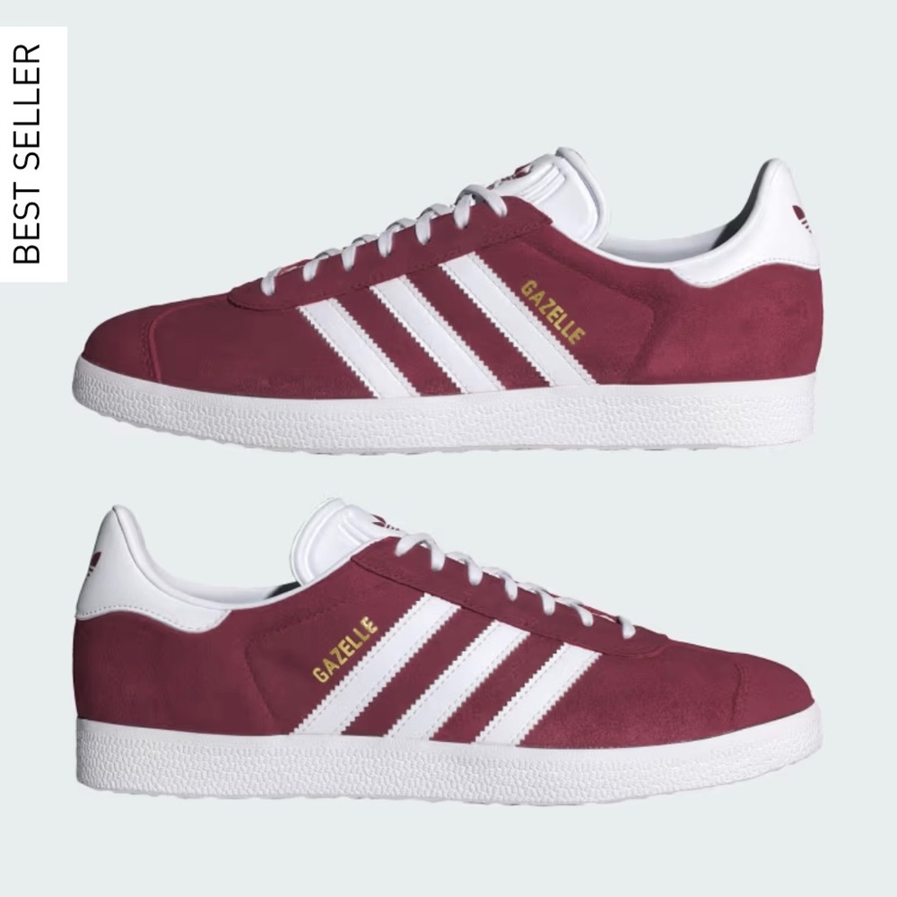 Adidas Gazelle Size 8.5 men’s brand new, never worn burgundy/white